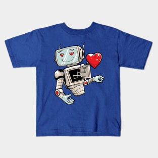 Robot Love Illustration Kids T-Shirt